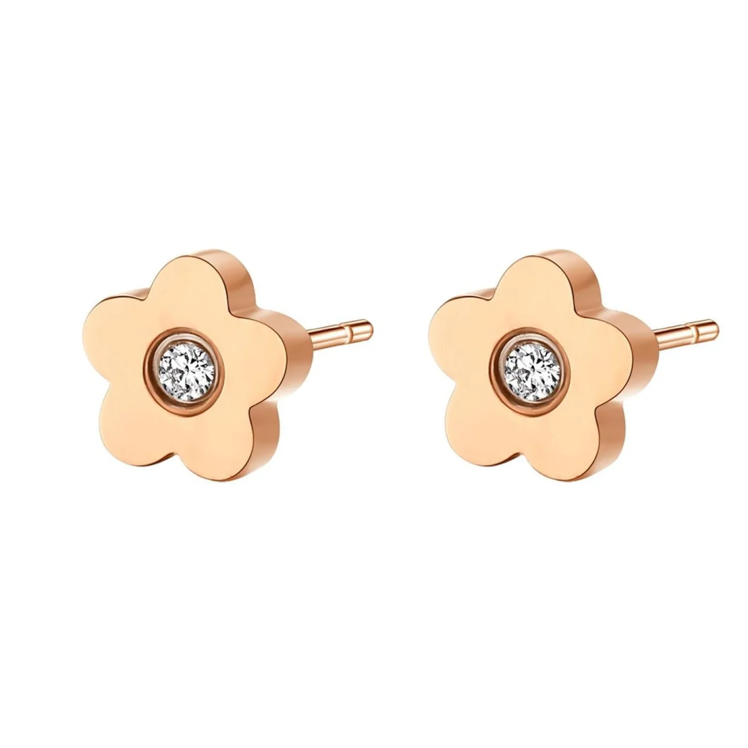 Ohrstecker | Hey Happiness Zierliche Blume Ohrstecker in Rosegold Rose Gold