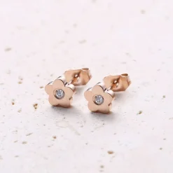 Ohrstecker | Hey Happiness Zierliche Blume Ohrstecker in Rosegold Rose Gold