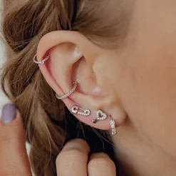 Ear Cuffs | Ohrstecker | Hey Happiness Zirkonia Ear Cuff Kordeldesign Sterlingsilber Silver