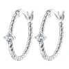 Creolen | Hey Happiness Zirkonia Huggie Ohrringe Kordeldesign Sterlingsilber Silver