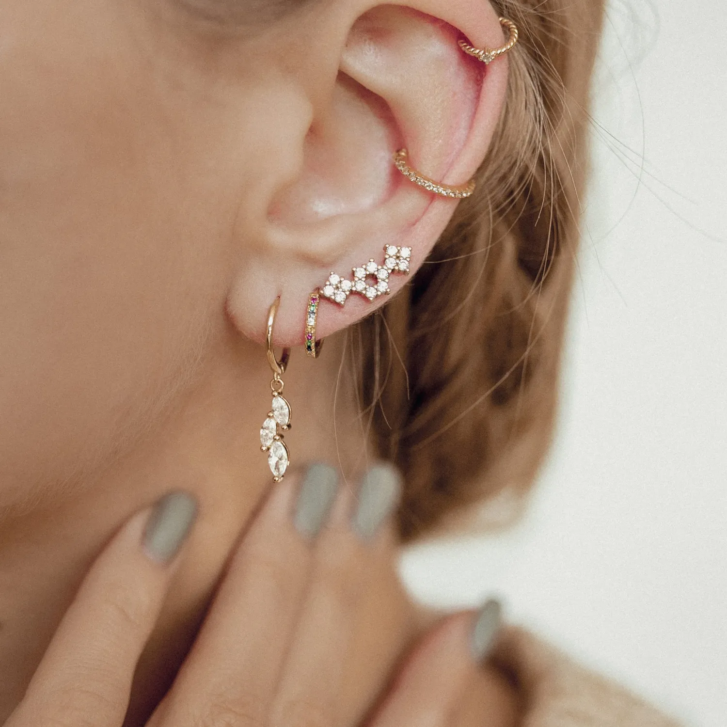 Huggie Ohrringe | Hey Happiness Zirkonia Huggie Ohrringe Sterlingsilber