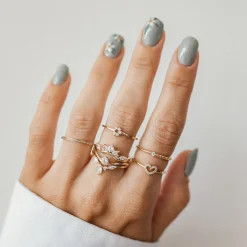 Schlichte Ringe | Hey Happiness Zirkonia Kordelring Sterlingsilber in Gold