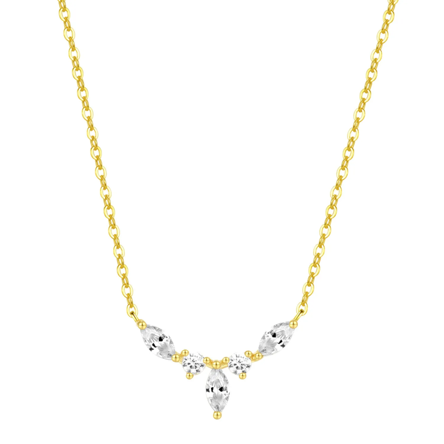 Filigrane Ketten | Hey Happiness Zirkonia Krone Kette Sterlingsilber