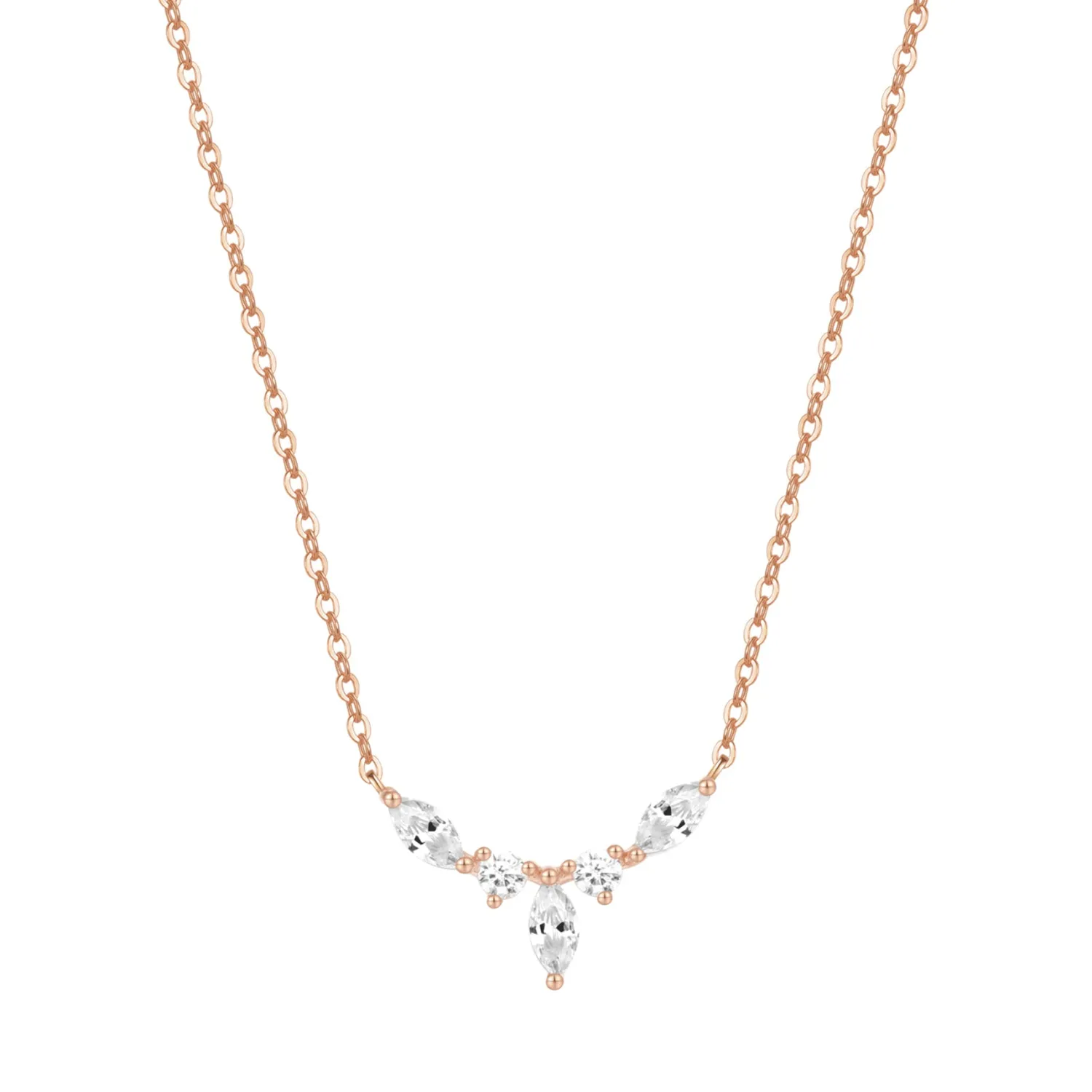 Filigrane Ketten | Hey Happiness Zirkonia Krone Kette Sterlingsilber