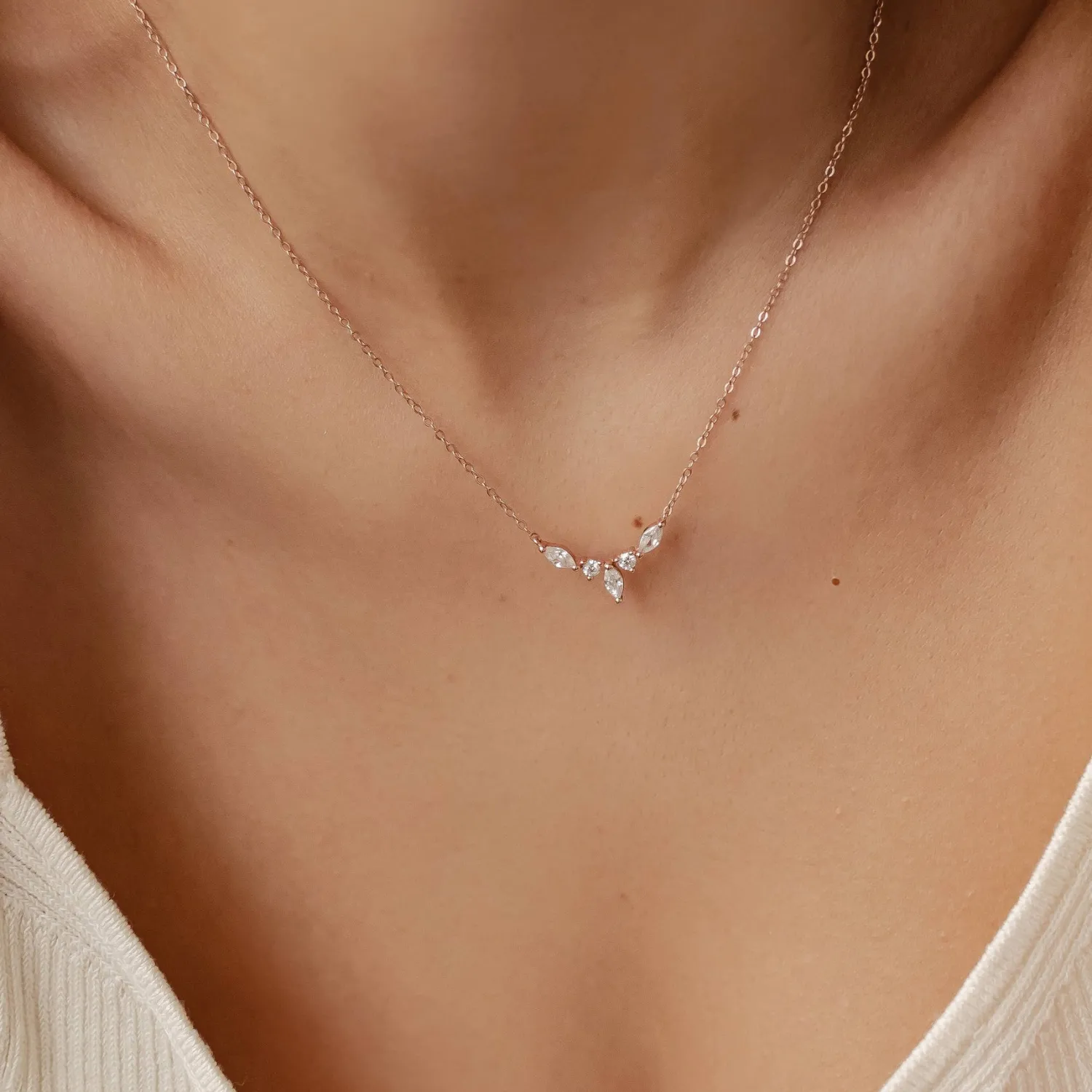 Filigrane Ketten | Hey Happiness Zirkonia Krone Kette Sterlingsilber