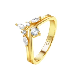 Schlichte Ringe | Hey Happiness Zirkonia Krone Ring Vereter Sterlingsilber Gold