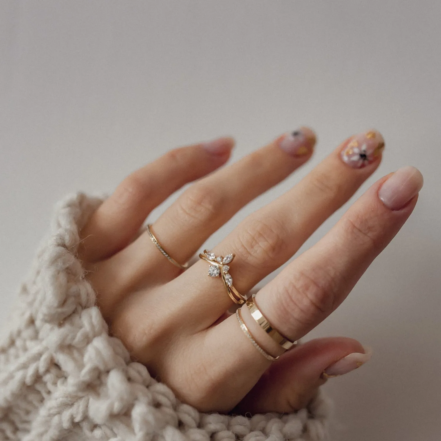 Schlichte Ringe | Hey Happiness Zirkonia Krone Ring Vereter Sterlingsilber Gold