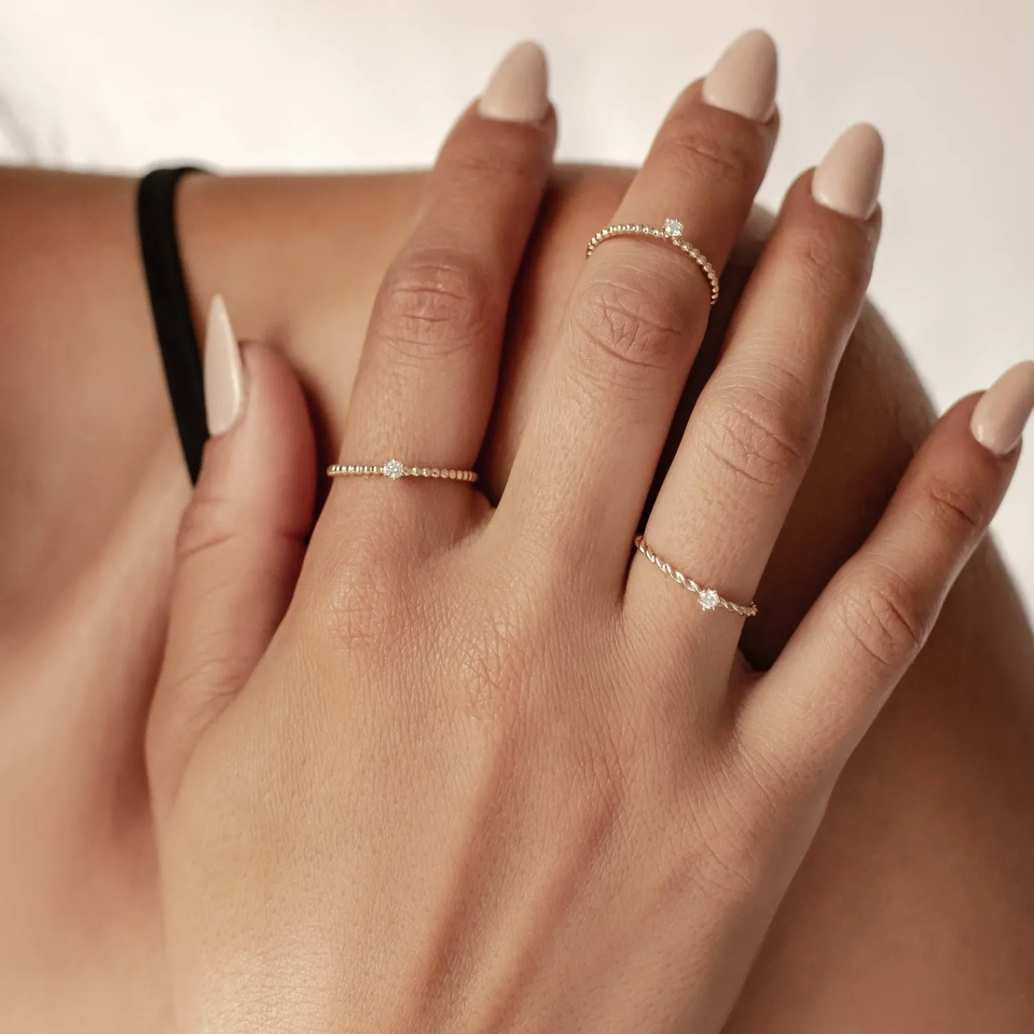 Trauringe Und Eheringe | Hey Happiness Zusammen Diamanten Ring 14K Gold