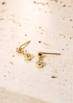 Ohrstecker | Hey Happiness Zwei Kugeln Ohrstecker aus Sterlingsilber in Gold