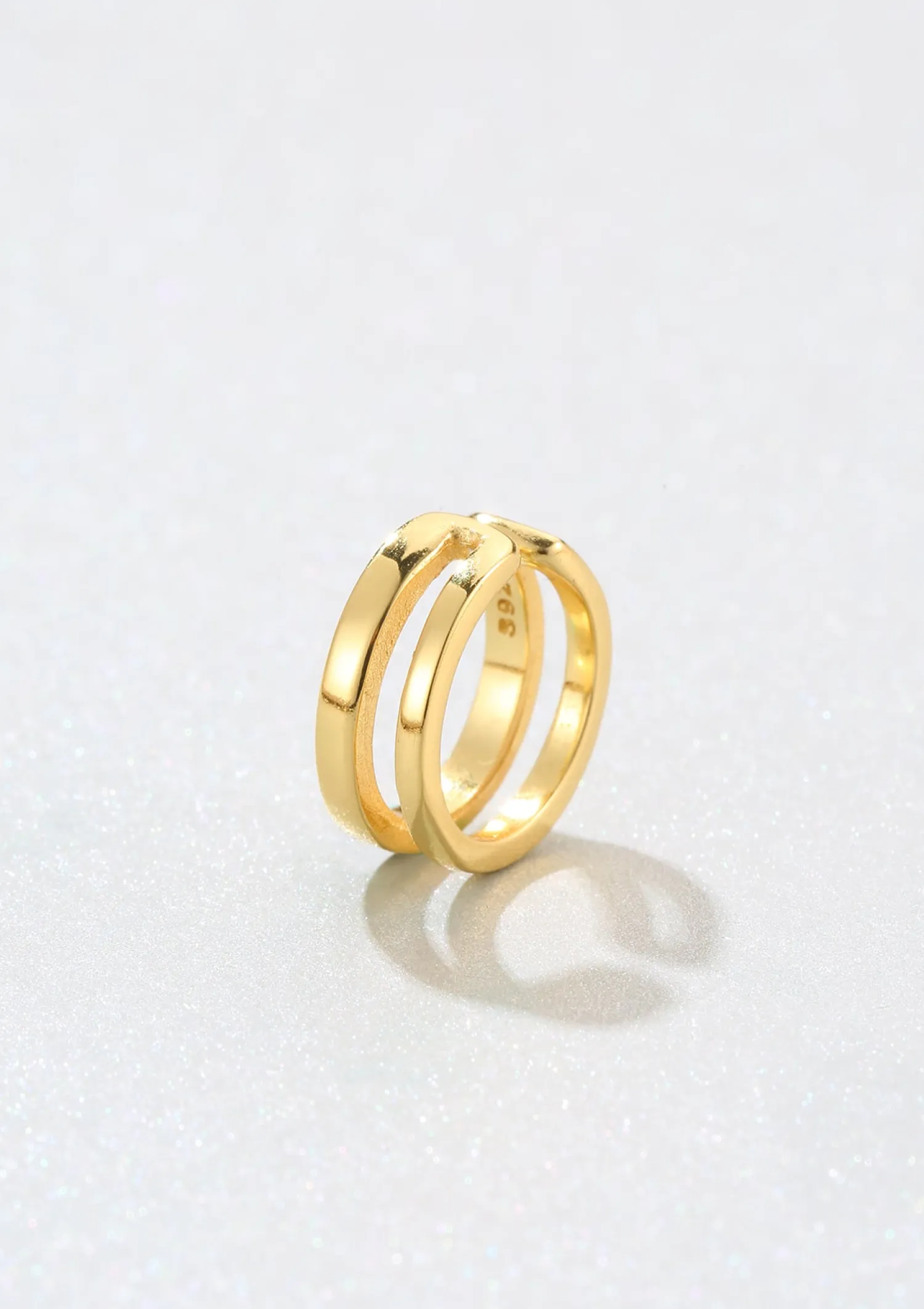 Ear Cuffs | Ohrstecker | Hey Happiness Zweireihige Ear Cuff Ohrringe Sterlingsilber in Gold