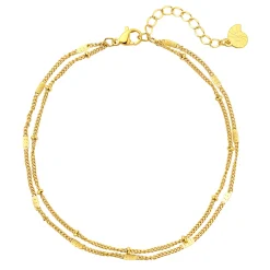 Fußkettchen | Hey Happiness Zweireihige Fußkette in Gold