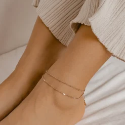 Fußkettchen | Hey Happiness Zweireihige Fußkette in Rosegold Rose Gold