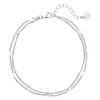 Fußkettchen | Hey Happiness Zweireihige Fußkette in Silber Silver