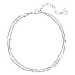 Fußkettchen | Hey Happiness Zweireihige Fußkette in Silber Silver