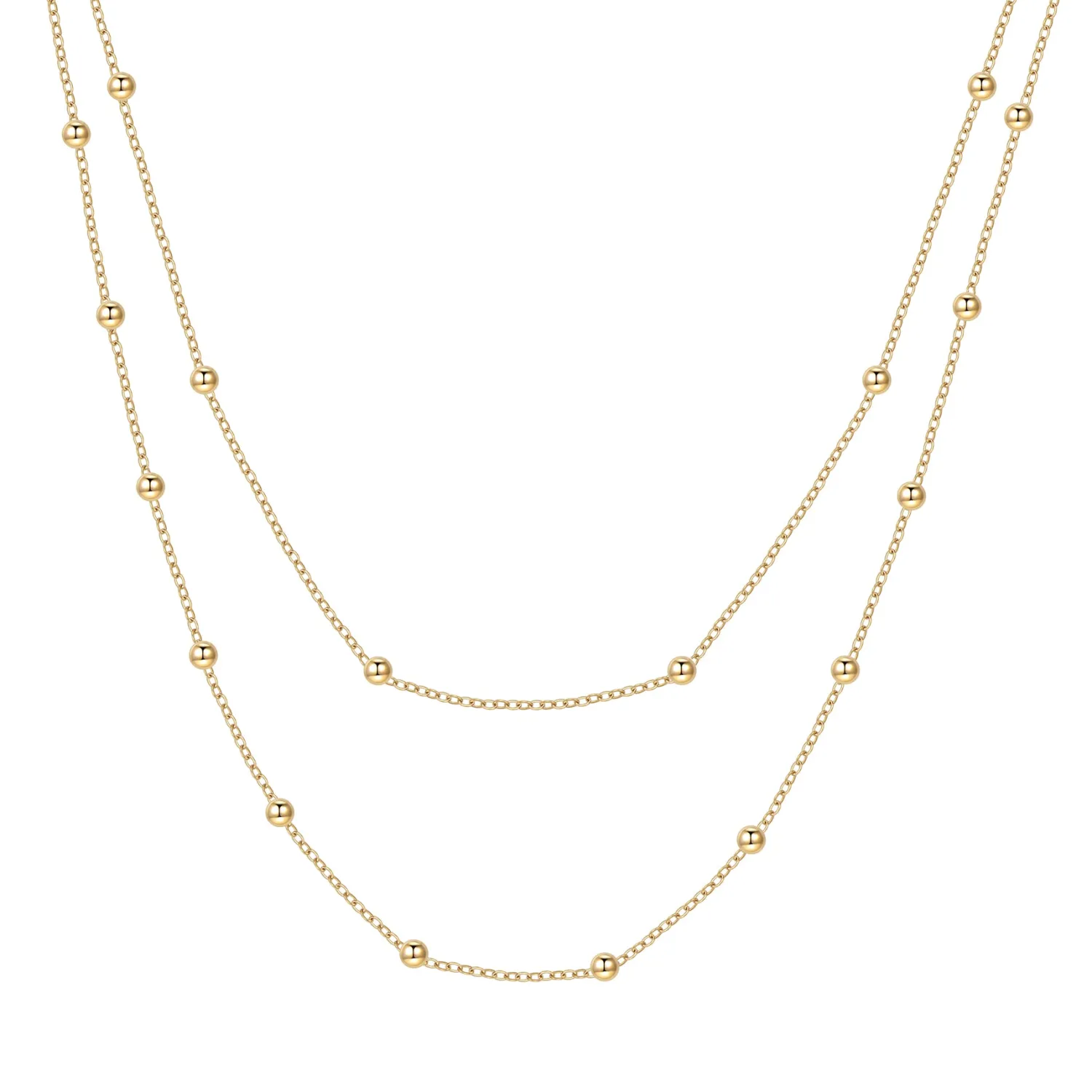 Filigrane Ketten | Hey Happiness Zweireihige Kette farbe Gold