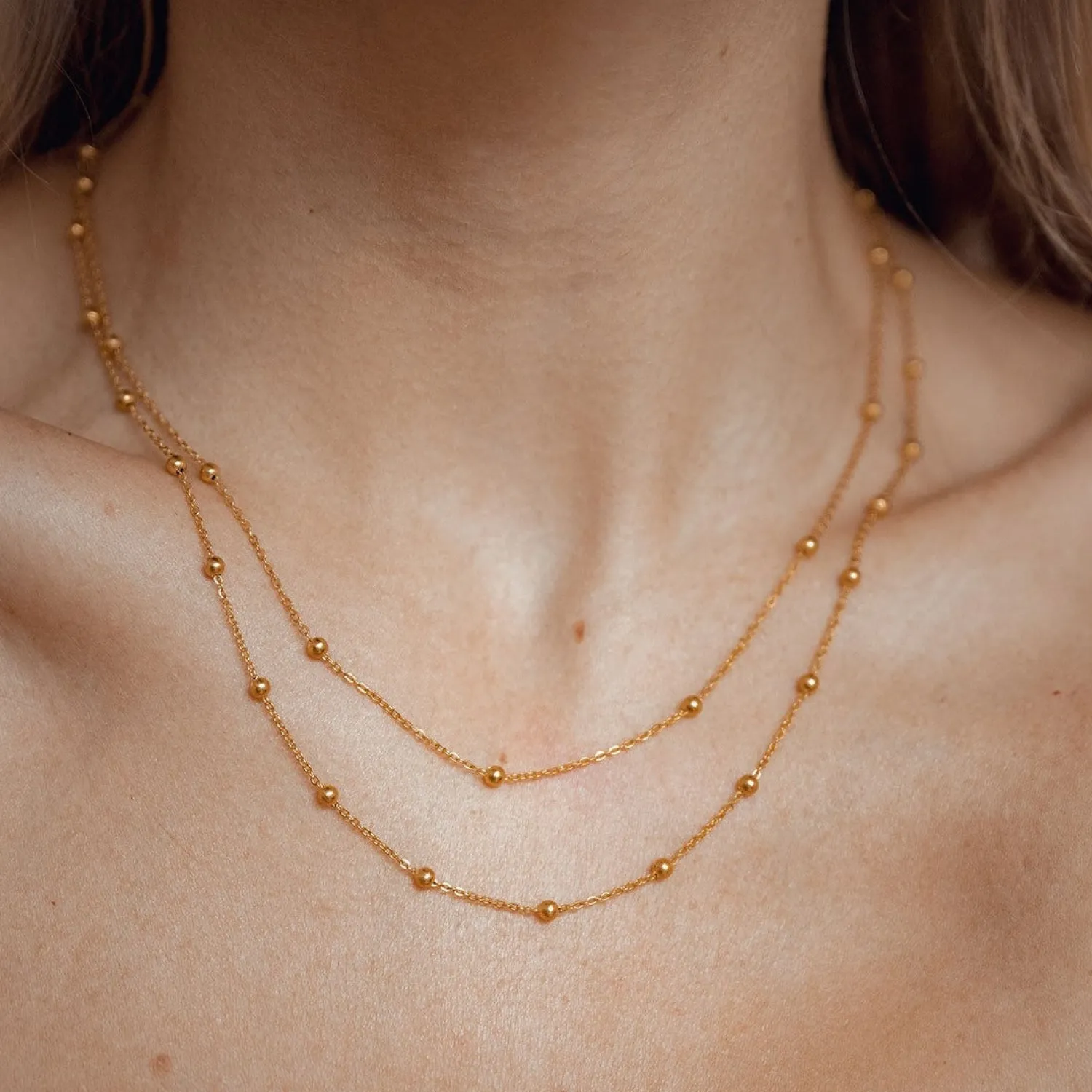 Filigrane Ketten | Hey Happiness Zweireihige Kette farbe Gold
