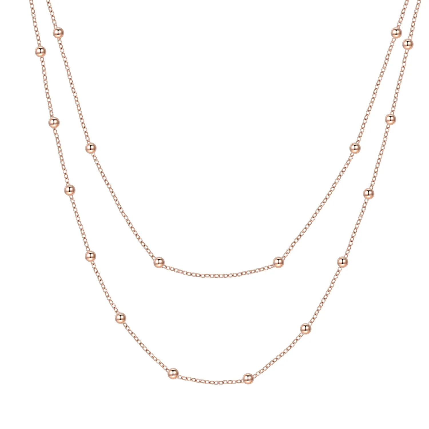 Filigrane Ketten | Hey Happiness Zweireihige Kette Rosegold Rose Gold
