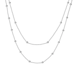 Filigrane Ketten | Hey Happiness Zweireihige Kette Silberfarbe Silver