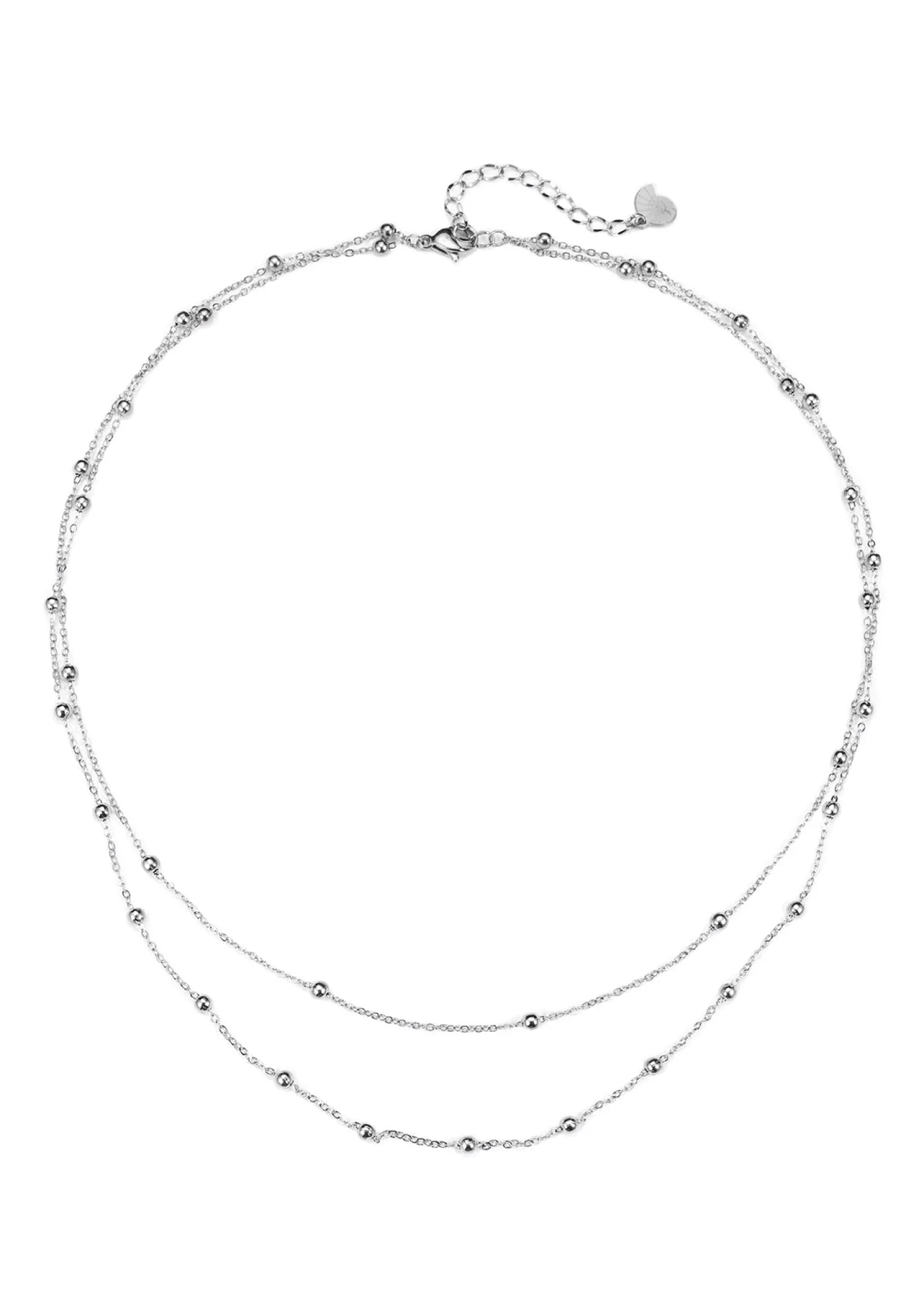 Filigrane Ketten | Hey Happiness Zweireihige Kette Silberfarbe Silver