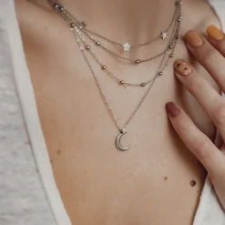 Filigrane Ketten | Hey Happiness Zweireihige Kette Silberfarbe Silver