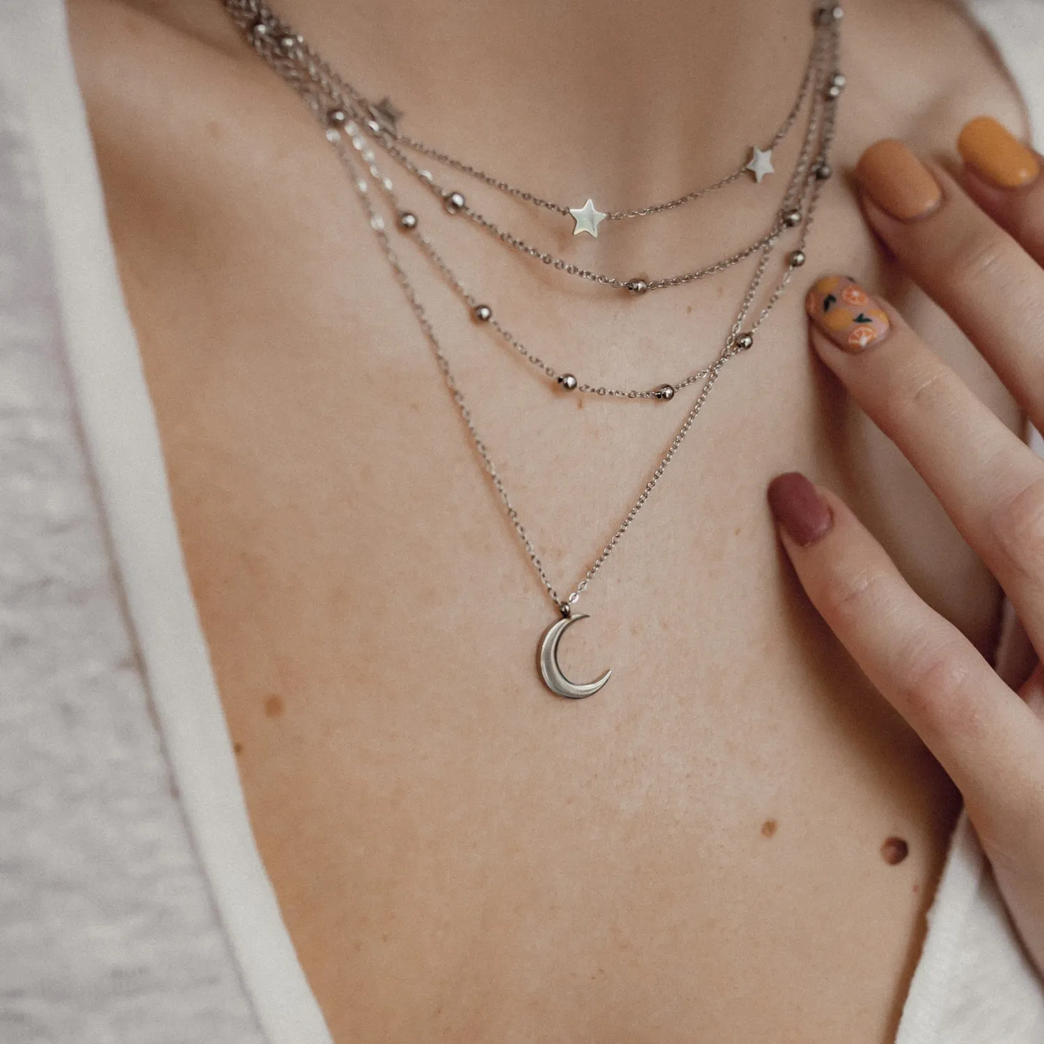 Filigrane Ketten | Hey Happiness Zweireihige Kette Silberfarbe Silver