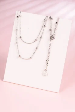 Filigrane Ketten | Hey Happiness Zweireihige Kette Silberfarbe Silver