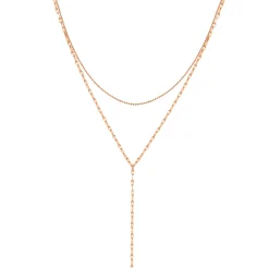Lariat Necklaces | Filigrane Ketten | Hey Happiness Zweireihige Kugel- und Rolokette Y Form