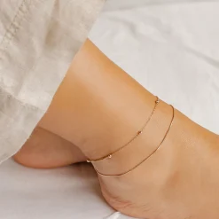 Fußkettchen | Hey Happiness Zweireihige Satellite Fußkettchen Rosegold Rose Gold