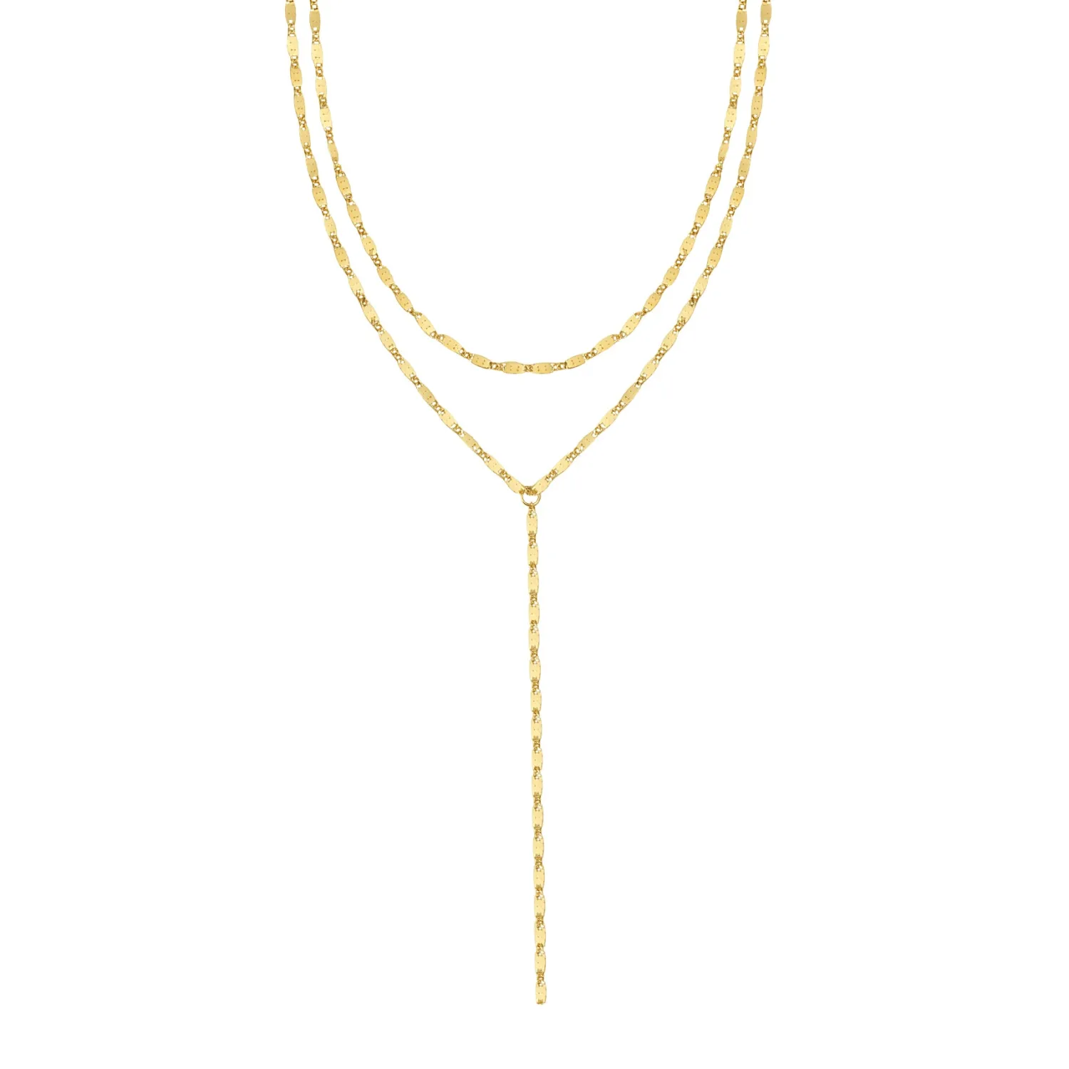 Lariat Necklaces | Filigrane Ketten | Hey Happiness Zweireihige Y-Kette wasserfest