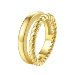 Auffällige Ringe | Hey Happiness Zweireihiger Ring in Gold