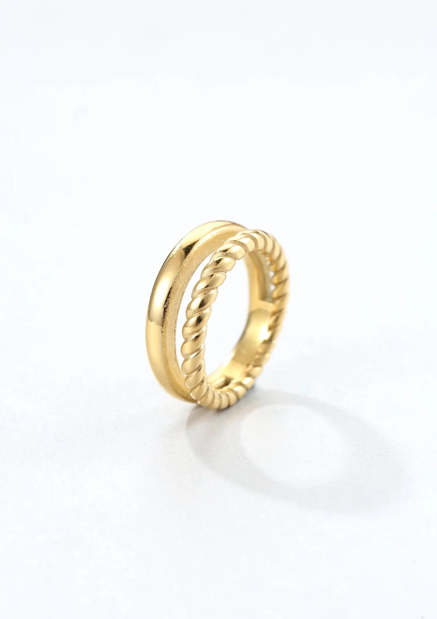 Auffällige Ringe | Hey Happiness Zweireihiger Ring in Gold